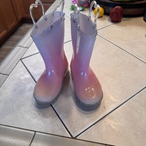Charming Pink Kids' Rain Boots with Heart Handles